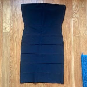 NWOT black BCBG bandage strapless dress